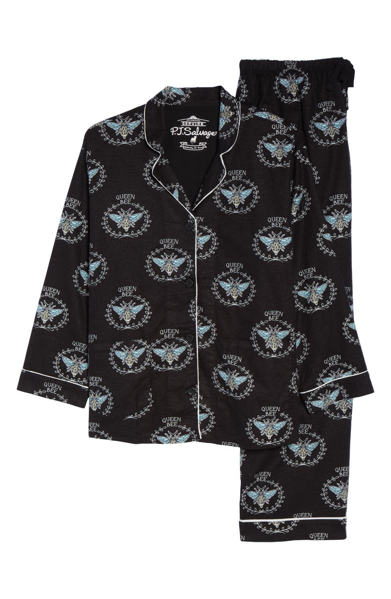 PJ Salvage Playful Print Flannel Pajamas, Alternate, color,
