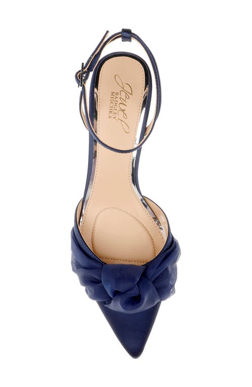 Jewel Badgley Mischka Favor Ankle Strap Pointed Toe Kitten Heel Pump