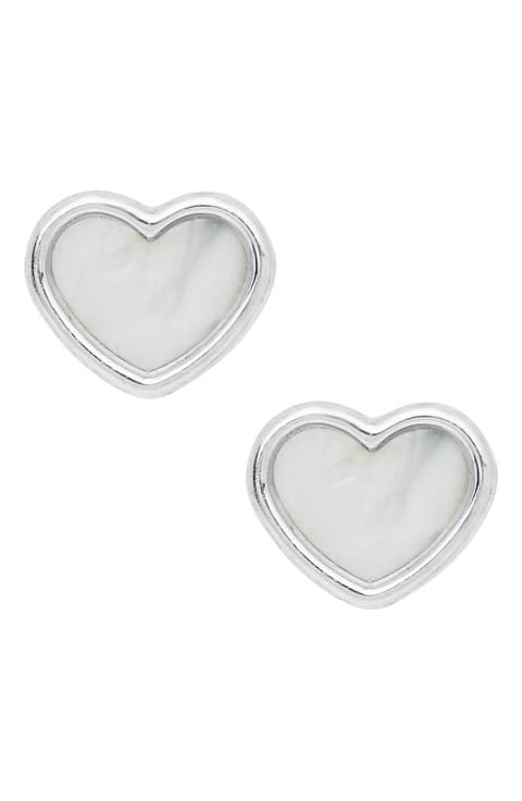 Sterling Silver Heart Stud Earrings (Baby)