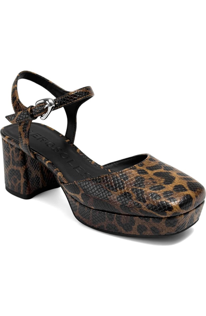 Aerosoles Senna Ankle Strap Platform Pump, Main, color, Jaguar Print