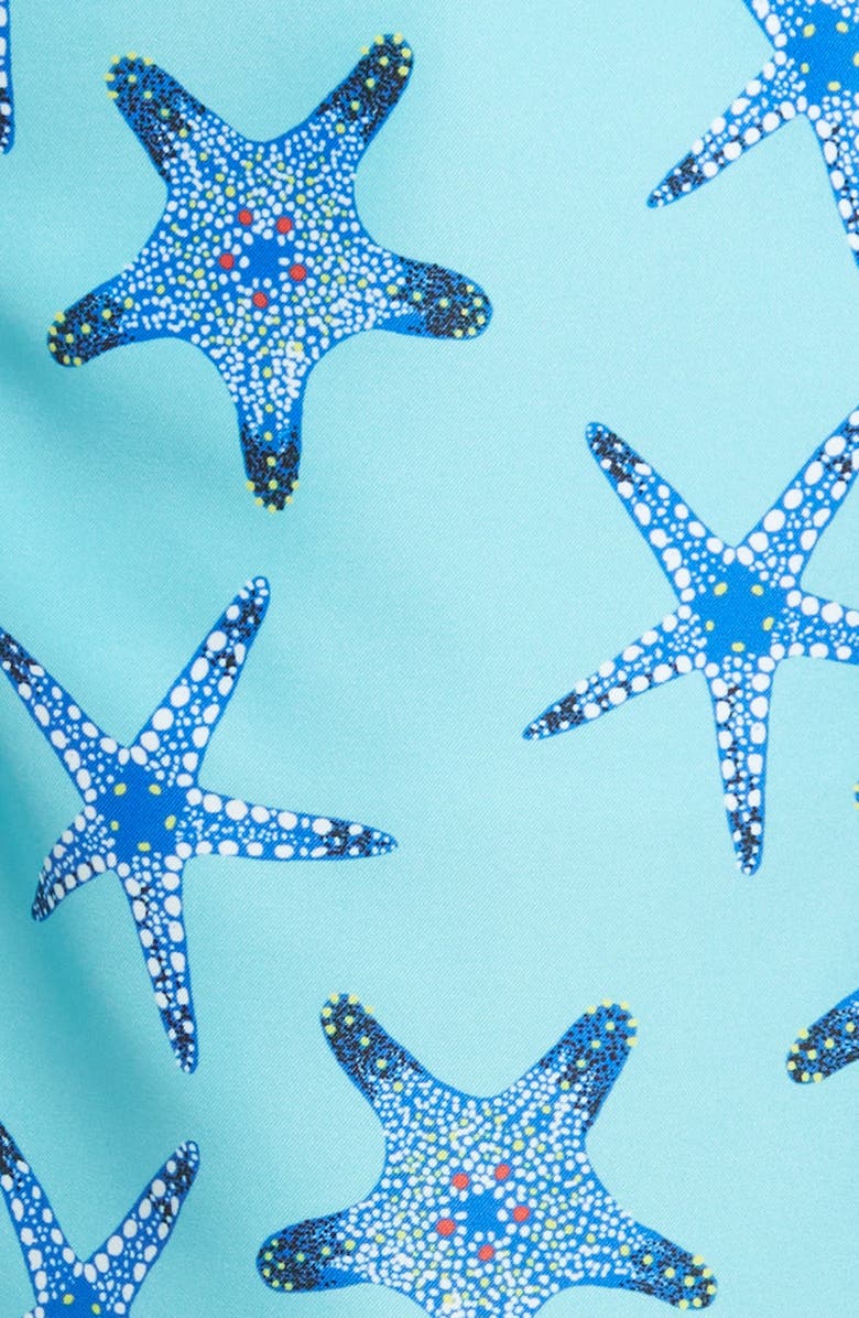Bugatchi Starfish Print Swim Trunks, Alternate, color, 
