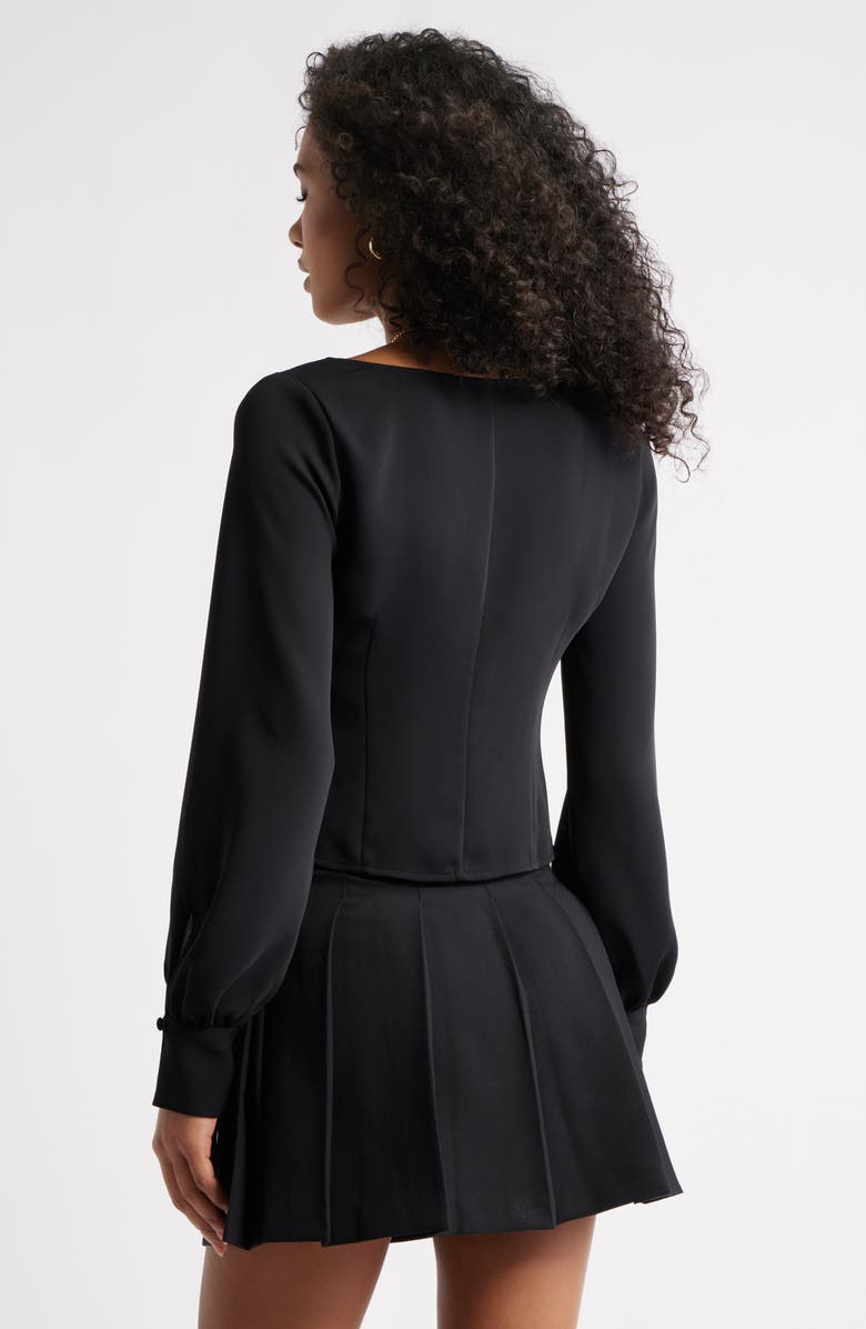 Open Edit Matte Satin Corset Top, Alternate, color, Black