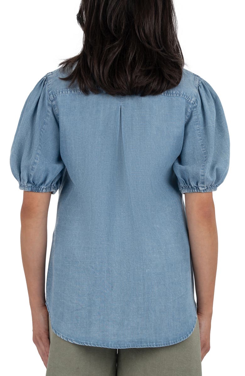 KUT from the Kloth Harriet Puff Sleeve Denim Shirt, Alternate, color, 