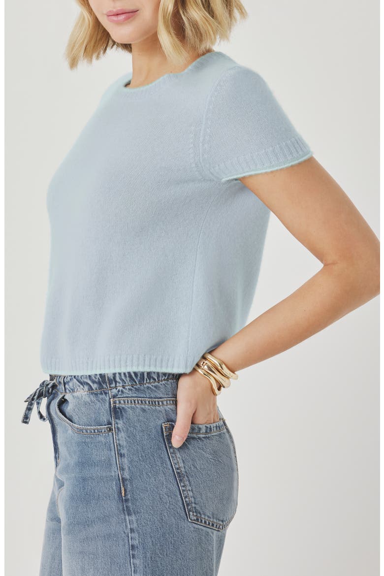 Emerson Tipped Sweater, Alternate, color, COUNTRY AIR/ LIGHT MINT