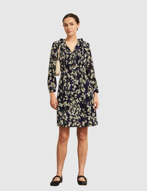 Zoe Ruffle V-neck Dress