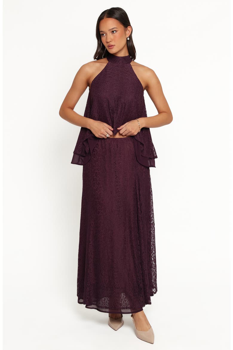 Tracy Lace Maxi Skirt, Alternate, color, PLUM LACE