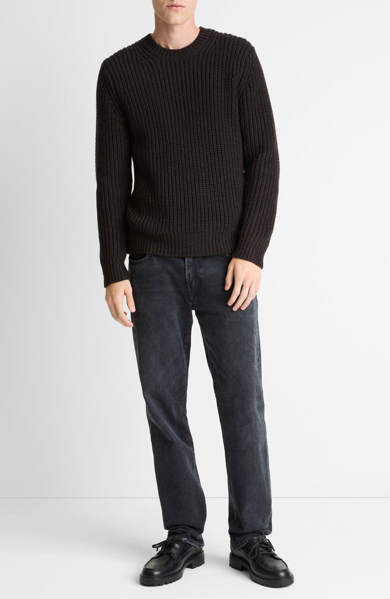 Vince Shaker Stitch Merino Wool Crewneck Sweater, Alternate, color, Mission