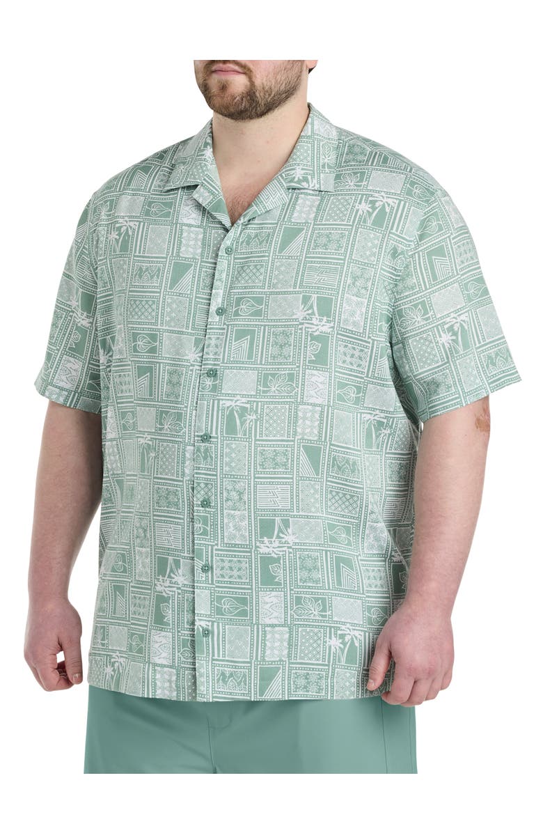 Society of One by DXL Big & Tall Cabana Sport Shirt, Main, color, Green