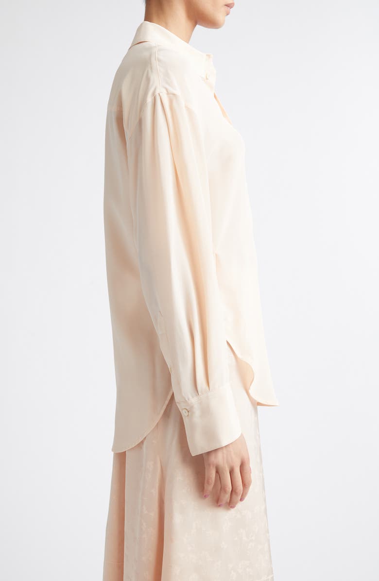 Victoria Beckham Slim Fit Silk Button-Up Shirt, Alternate, color, Blossom