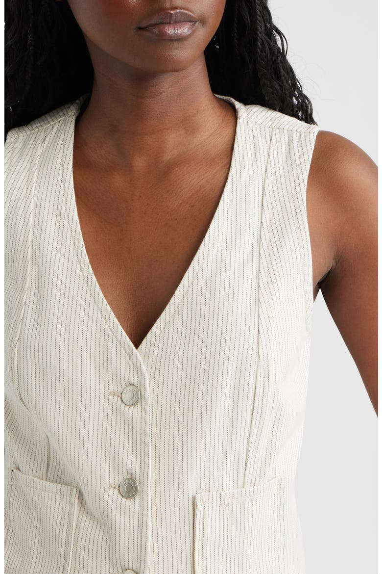 La Jolla Stripe Vest, Alternate, color, ECRU RAILROAD STRIPE