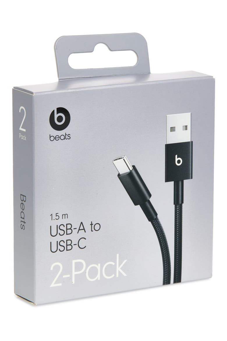 2-Pack USB-A to USB-C Woven Cable, Main, color, BLACK