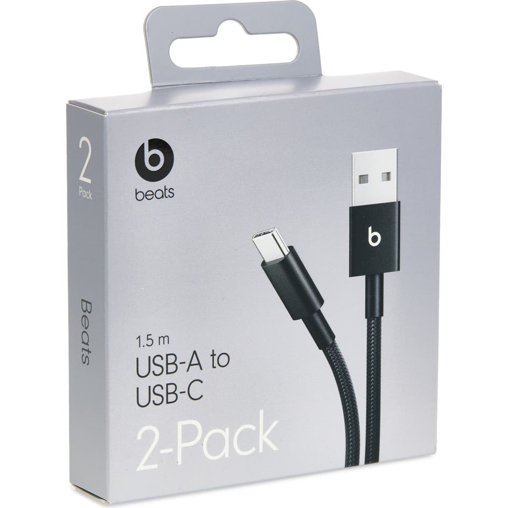 Beats by Dr. Dre™ 2-Pack USB-A to USB-C Woven Cable in Black at Nordstrom