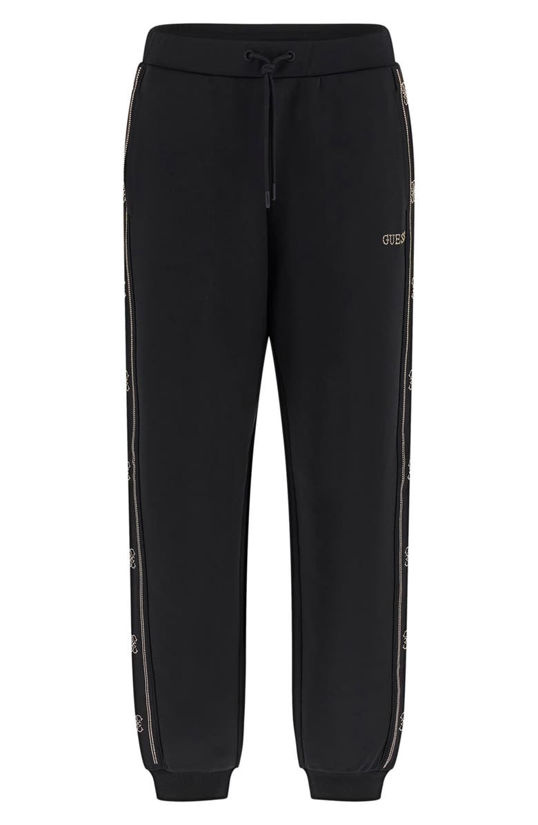 GUESS Octavia Rhinestone Joggers, Alternate, color, Black