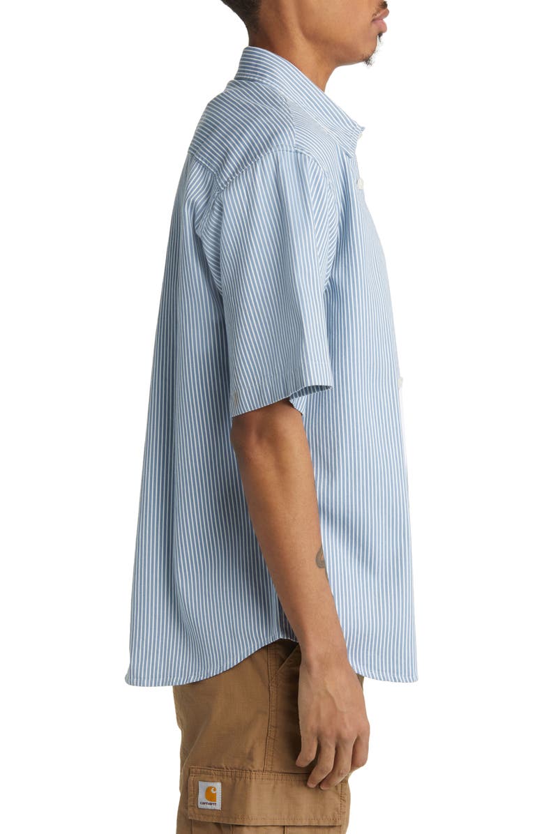 Carhartt Work In Progress Terrell Stripe Short Sleeve Button-Up Shirt, Alternate, color,