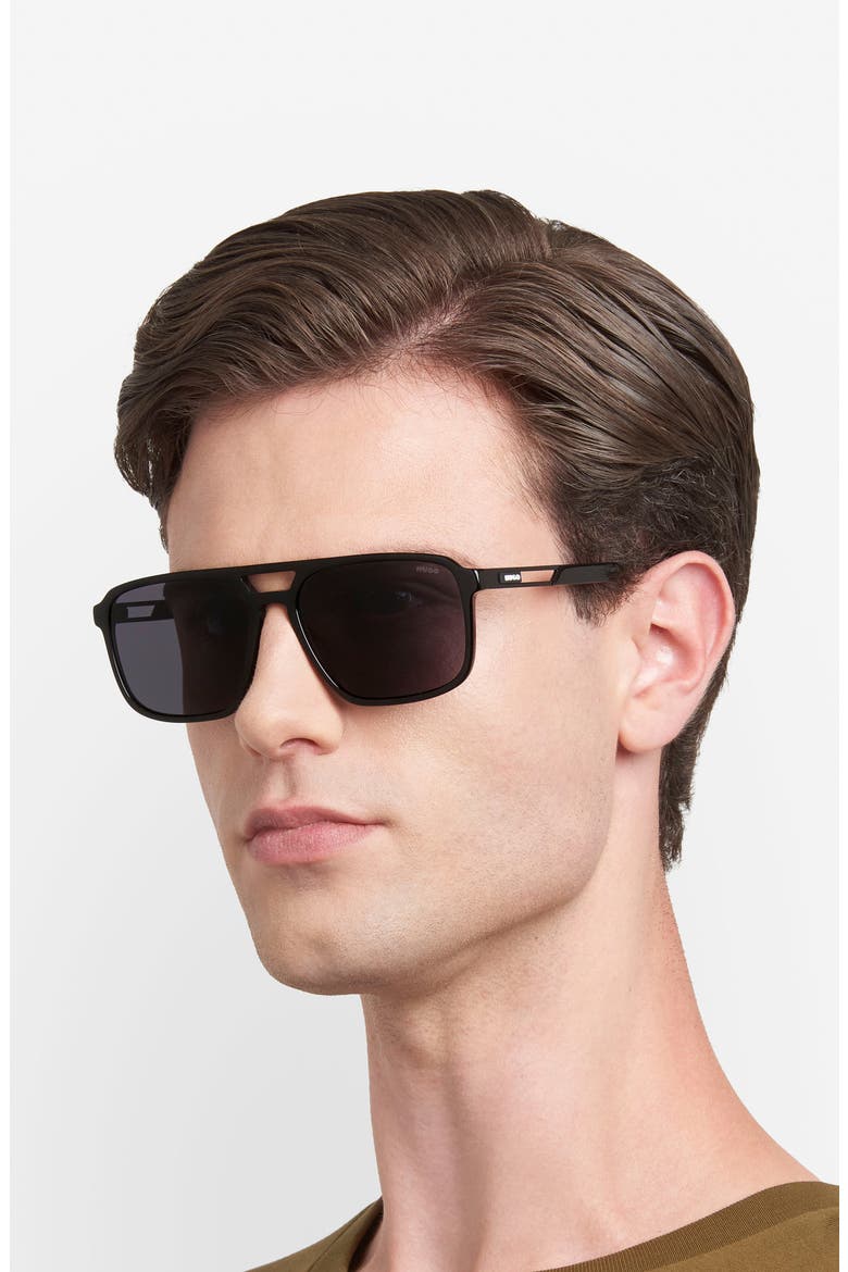 58mm Navigator Sunglasses, Alternate, color, BLACK/ GREY