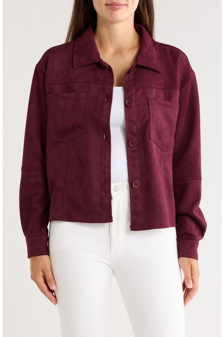 Shea Faux Suede Jacket, Main, color, VERY BORDEAUX