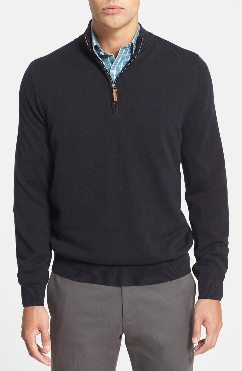 Nordstrom Half Zip Cotton & Cashmere Pullover Sweater, Main, color,