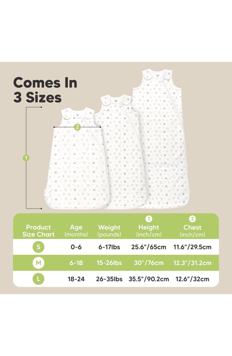 KeaBabies 2-Pack Soothe Sleep Sacks, Alternate, color, Nordic