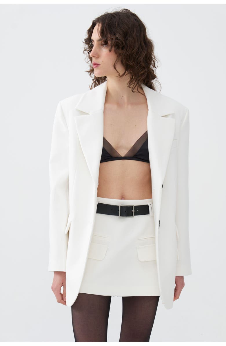 Nocturne Leather Belted Mini Skirt, Alternate, color, 