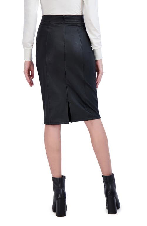 Ookie & Lala Faux Leather Pencil Skirt In Black