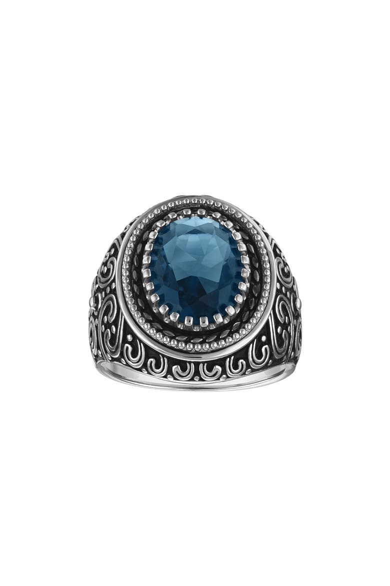 Synthetic London Blue Ring, Main, color, BLUE