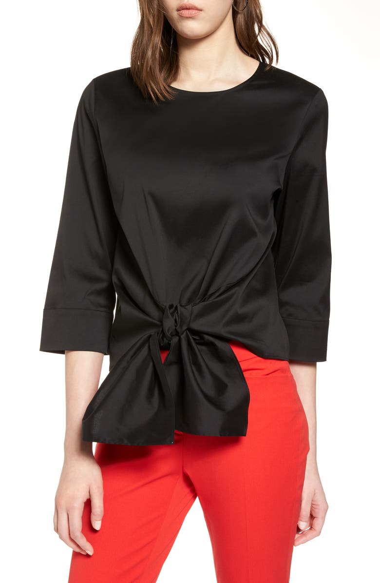 Halogen<sup>®</sup> Tie Front Blouse, Main, color, 