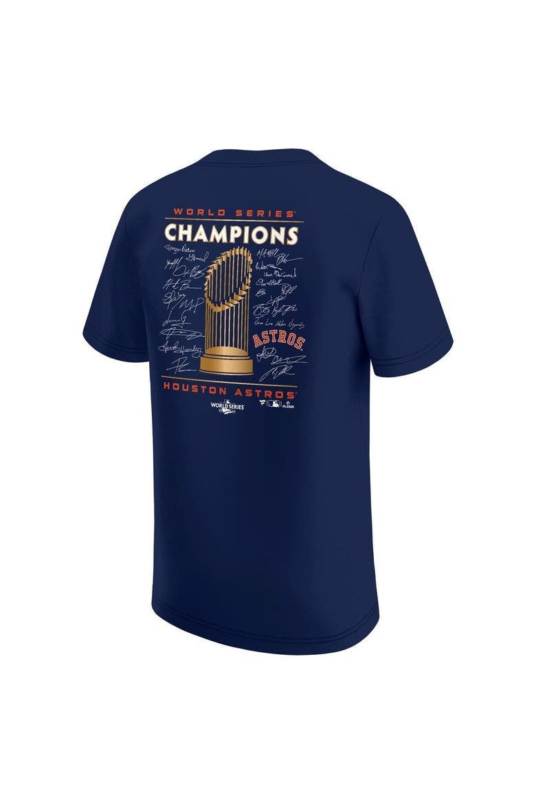 Youth Fanatics Branded Navy Houston Astros 2022 World Series Champions Signature Roster T-Shirt, Alternate, color, Navy