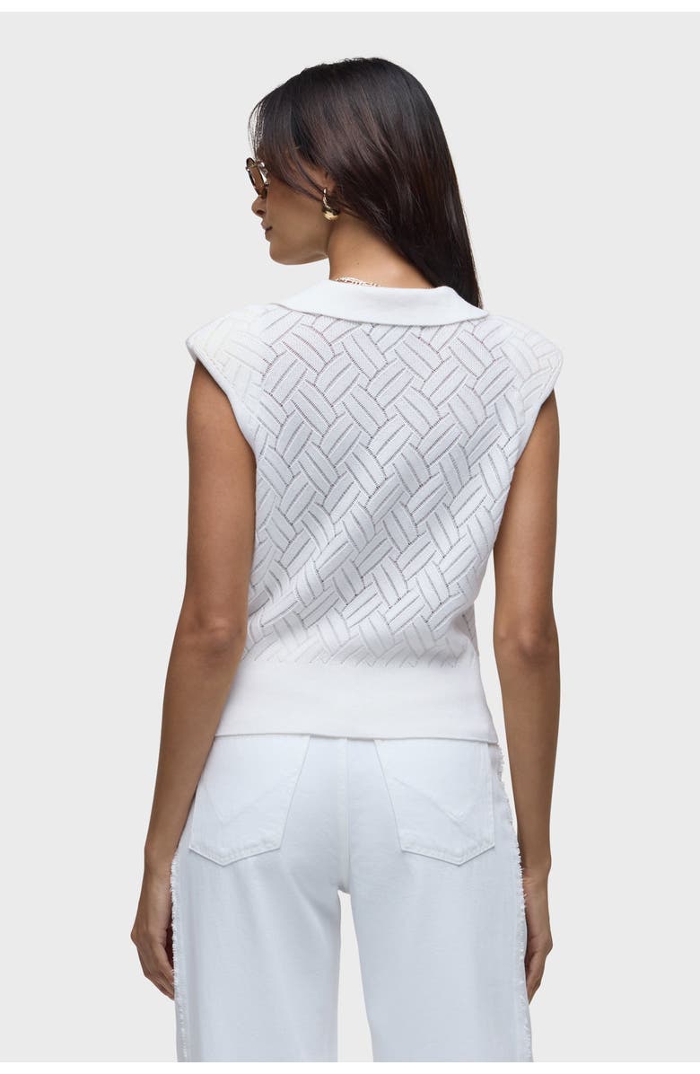 Hudson Jeans Knitted Sleeveless Collared Top, Alternate, color, Starch