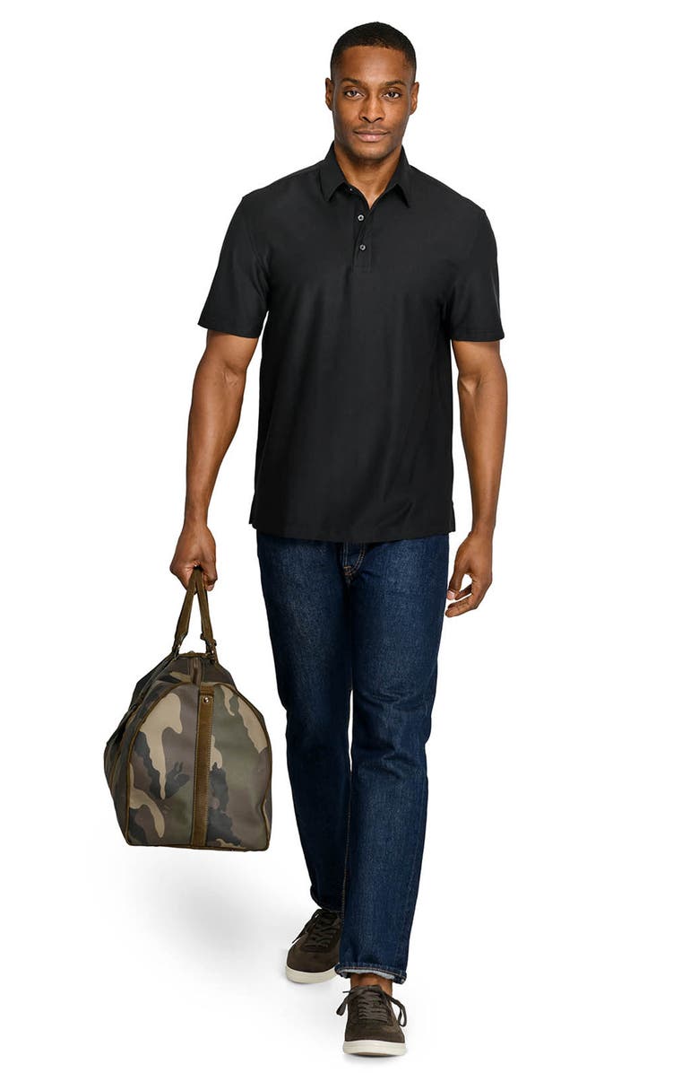 Brooklyn Brigade Solid Mapleton Luxe Cross Dyed Polo, Alternate, color, Black