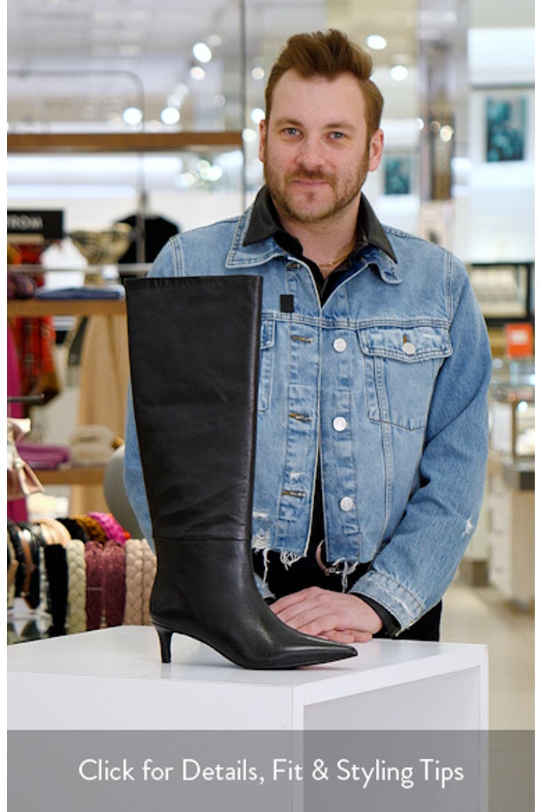 Rose Pointed Toe Over the Knee Kitten Heel Boot video