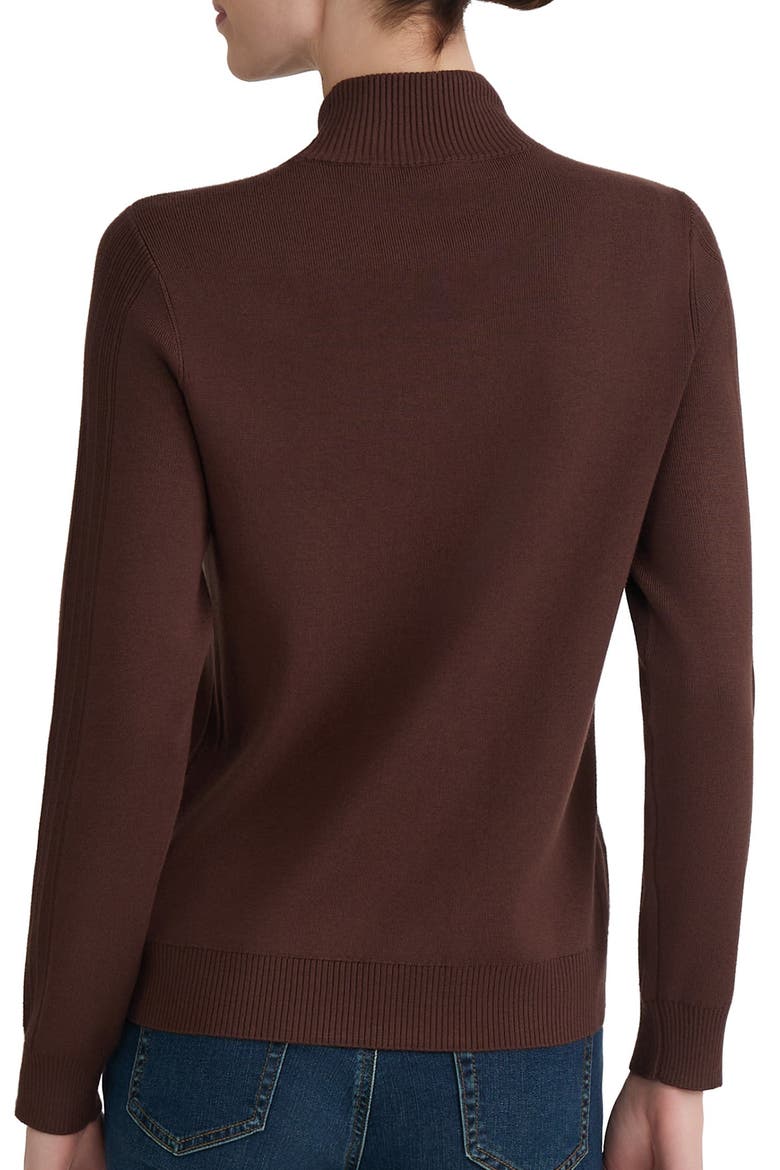 Mock Neck Placed Rib Sweater, Alternate, color, COFFEE BEAN