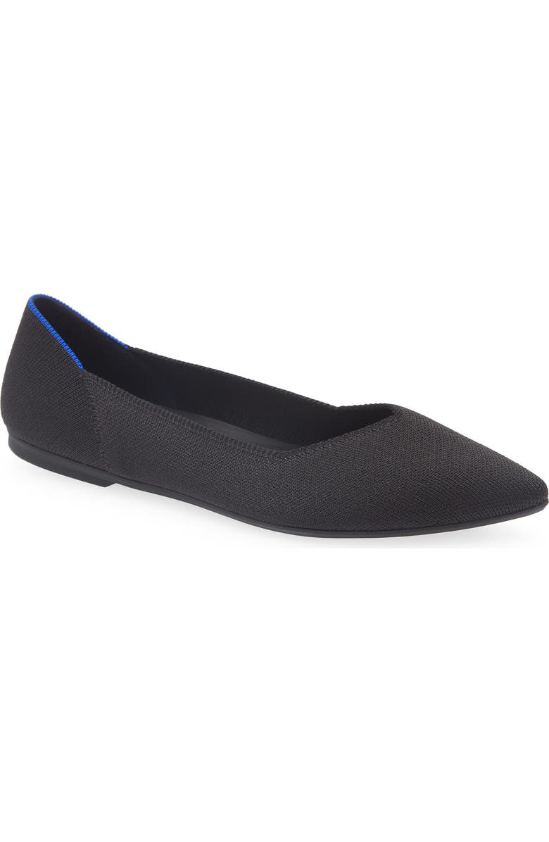 Rothy's The Point II Pointed Toe Flat, Main, color, Black