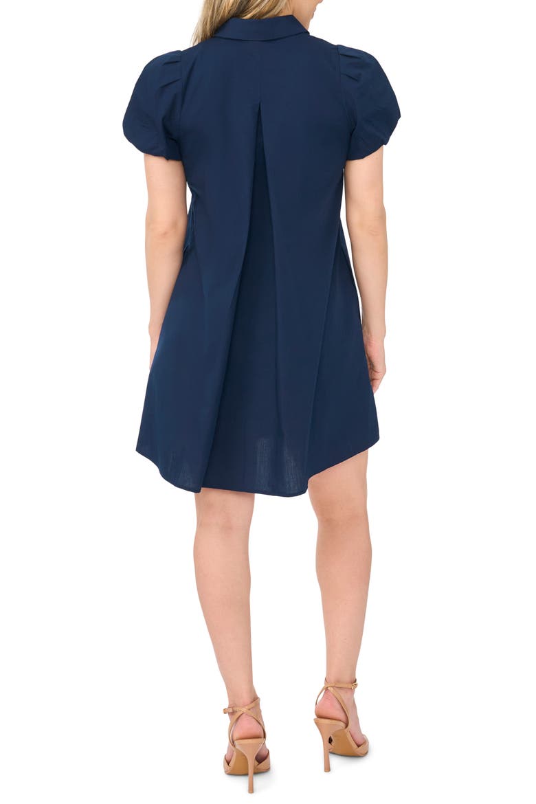 Puff Sleeve A-Line Shirtdress, Alternate, color, CLASSIC NAVY