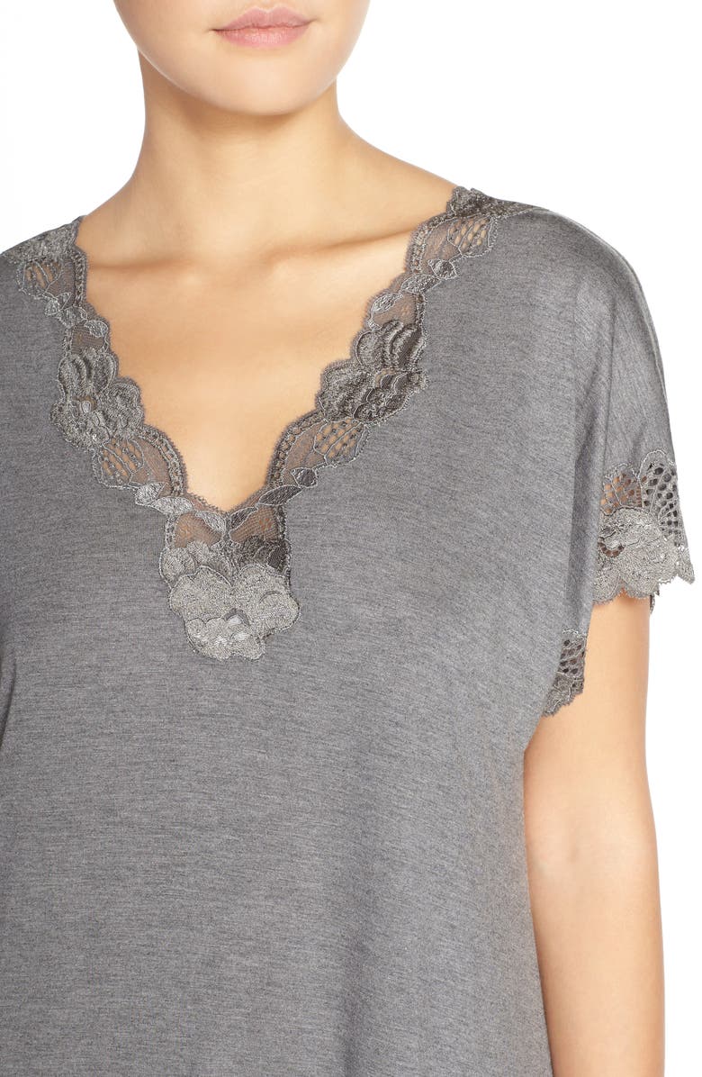 Natori 'Zen' Short Sleeve Nightgown, Alternate, color,