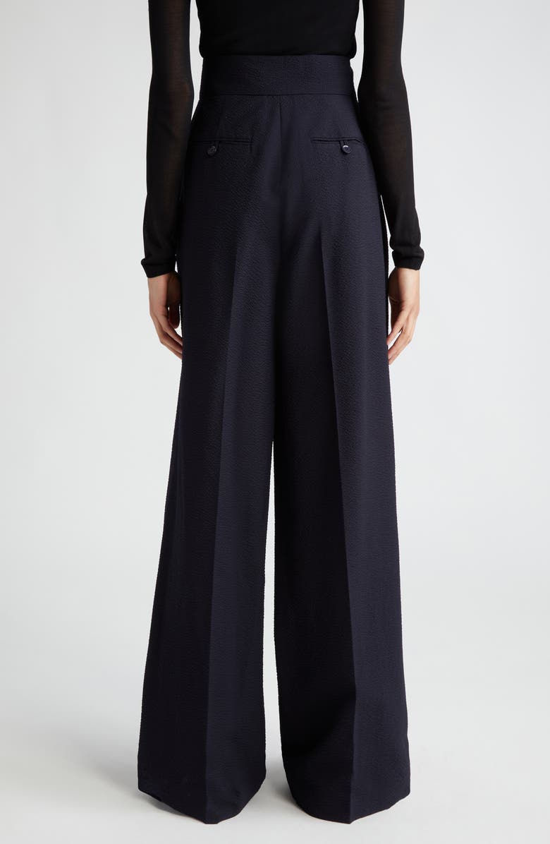 Max Mara Cervo Wool Blend Seersucker Ultrawide Leg Pants, Alternate, color, Ultramarine
