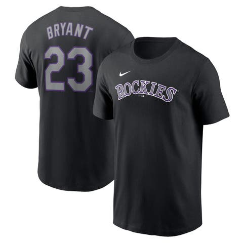 Men's Nike Kris Bryant Black Colorado Rockies Fuse Name & Number T-Shirt