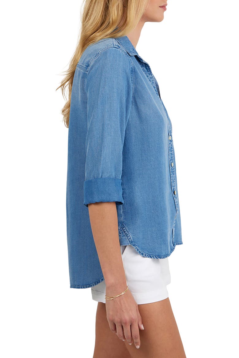 Chambray Button-Up Shirt, Alternate, color, INDIGO HARBOR WASH