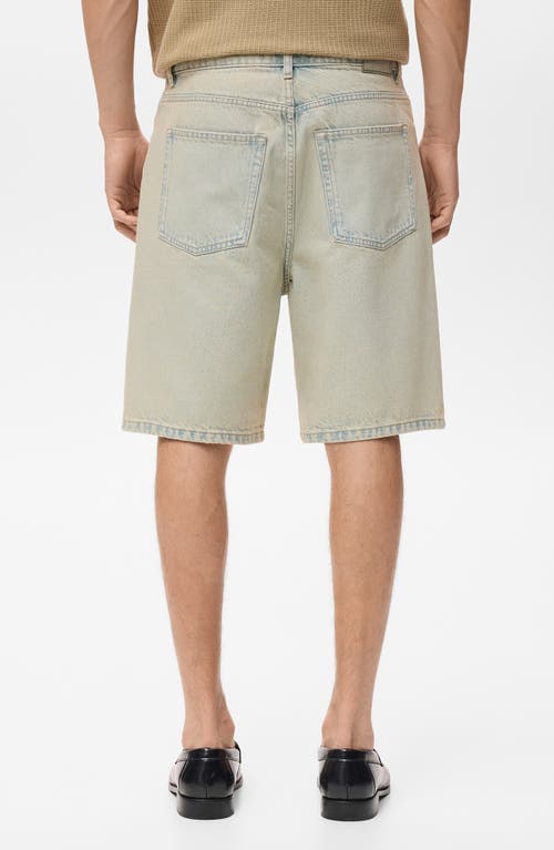 Mango Relaxed Fit Denim Bermuda Shorts In Neutral