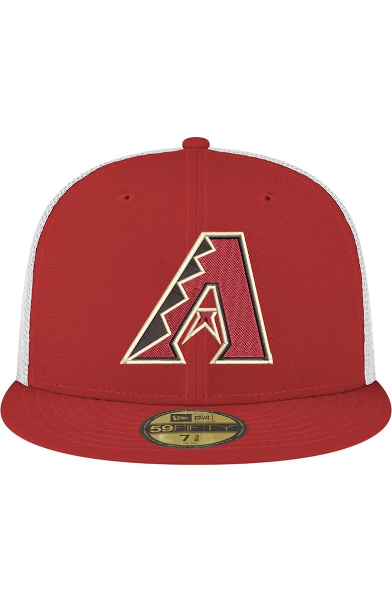 New Era Men's New Era Red Arizona Diamondbacks Team Color 59FIFTY Trucker Fitted Hat, Alternate, color, 