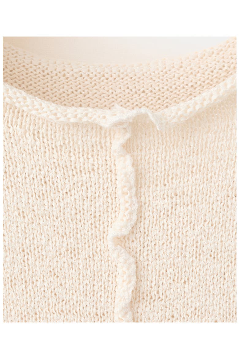 Wavy Cap Sleeve Sweater, Alternate, color, SAND