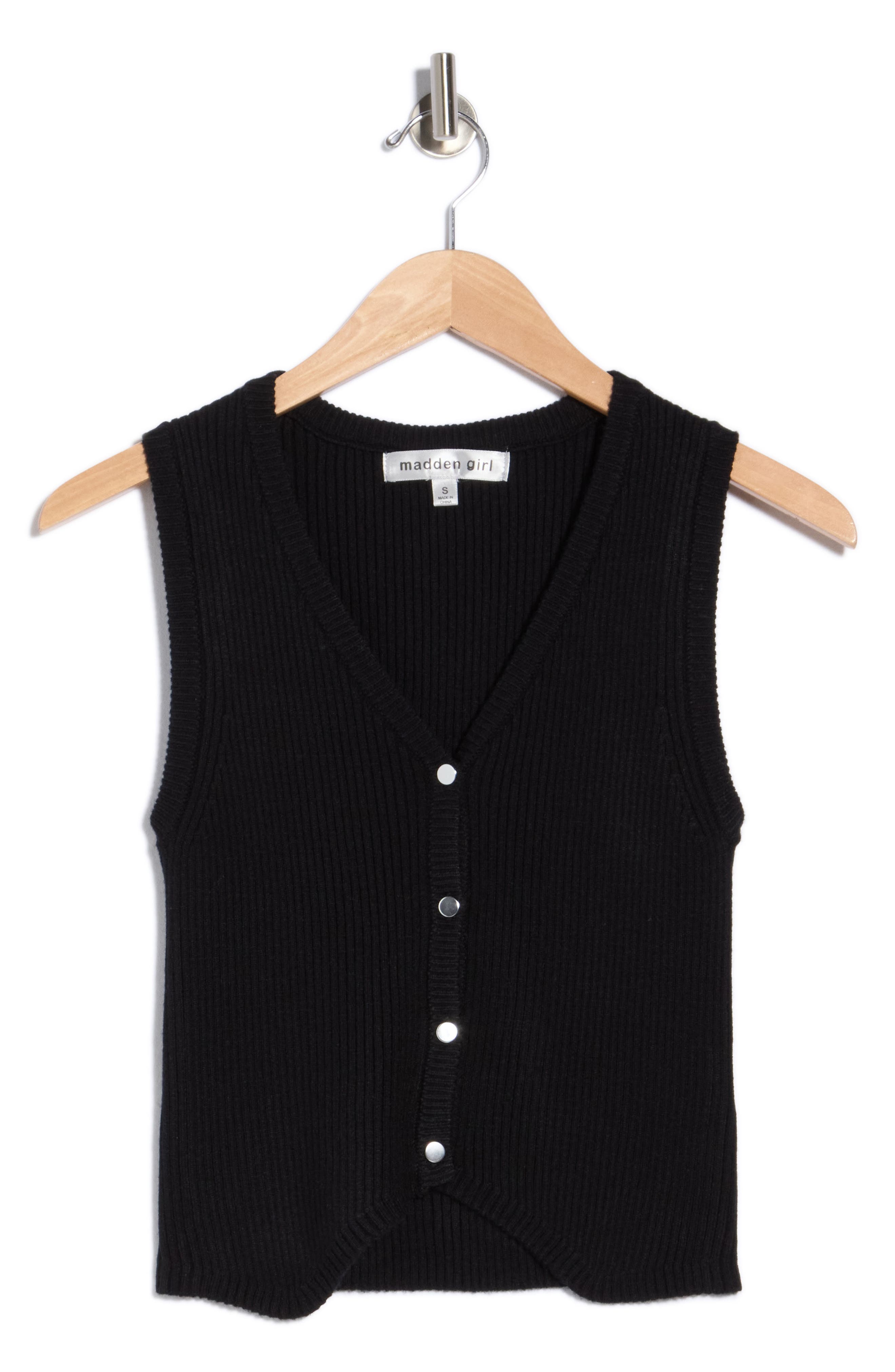 V-Neck Ribbed Sweater Vest