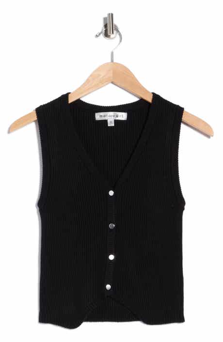 V-Neck Ribbed Sweater Vest