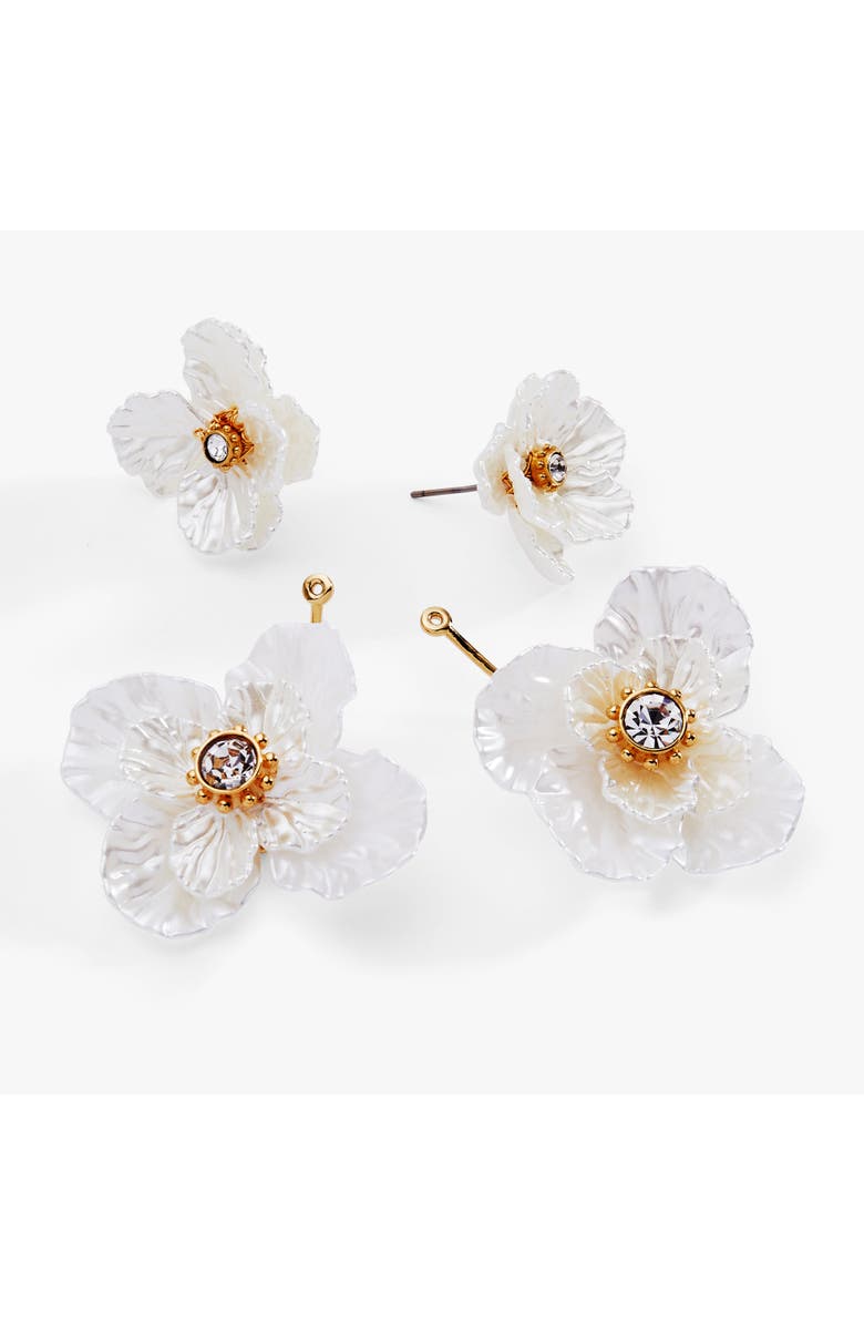 Alex and Ani New York Botanical Garden<sup>®</sup> 2-in-1 Poppy Statement Earrings, Alternate, color, White
