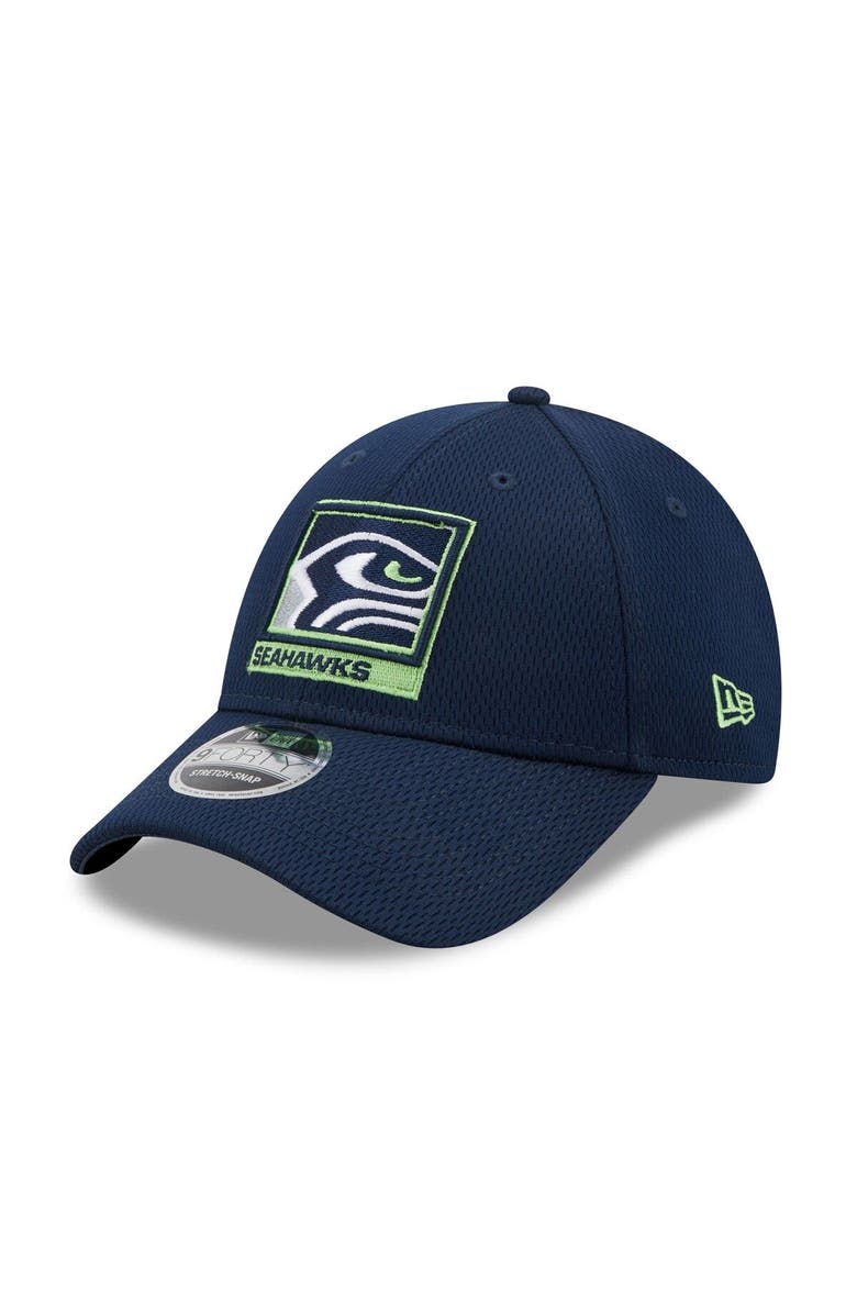 New Era Men's New Era College Navy Seattle Seahawks Framed AF 9FORTY Snapback Hat, Main, color, 