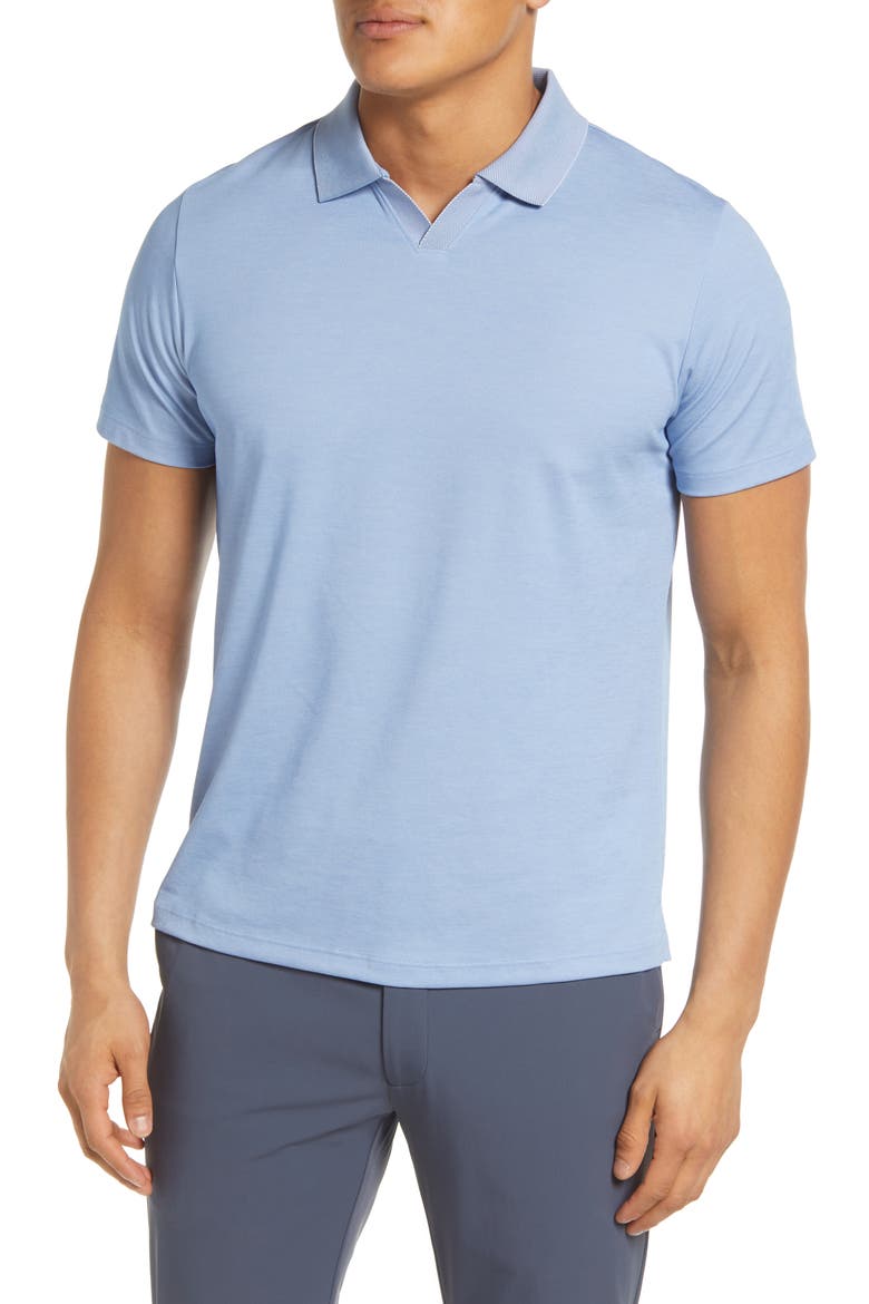 Casey Johnny Collar Polo, Main, color, SOFT CHAMBRAY