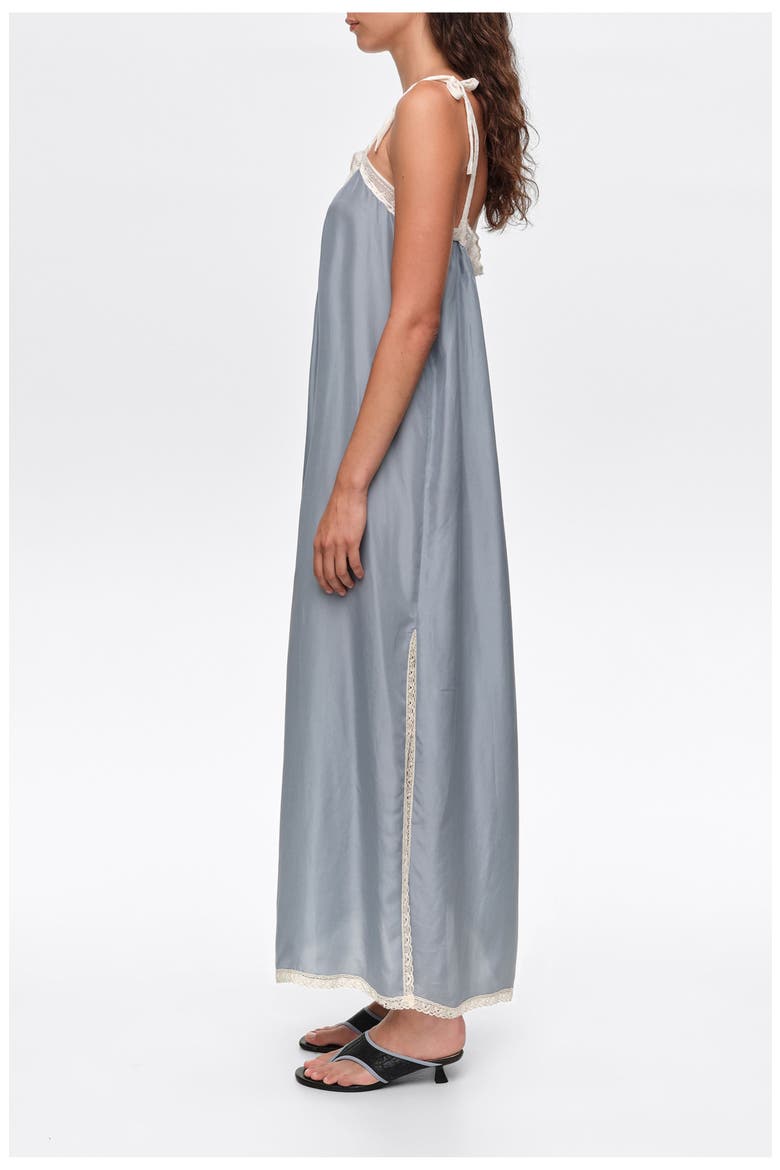 Silk Lace Strap Maxi Dress, Alternate, color, LIGHT BLUE