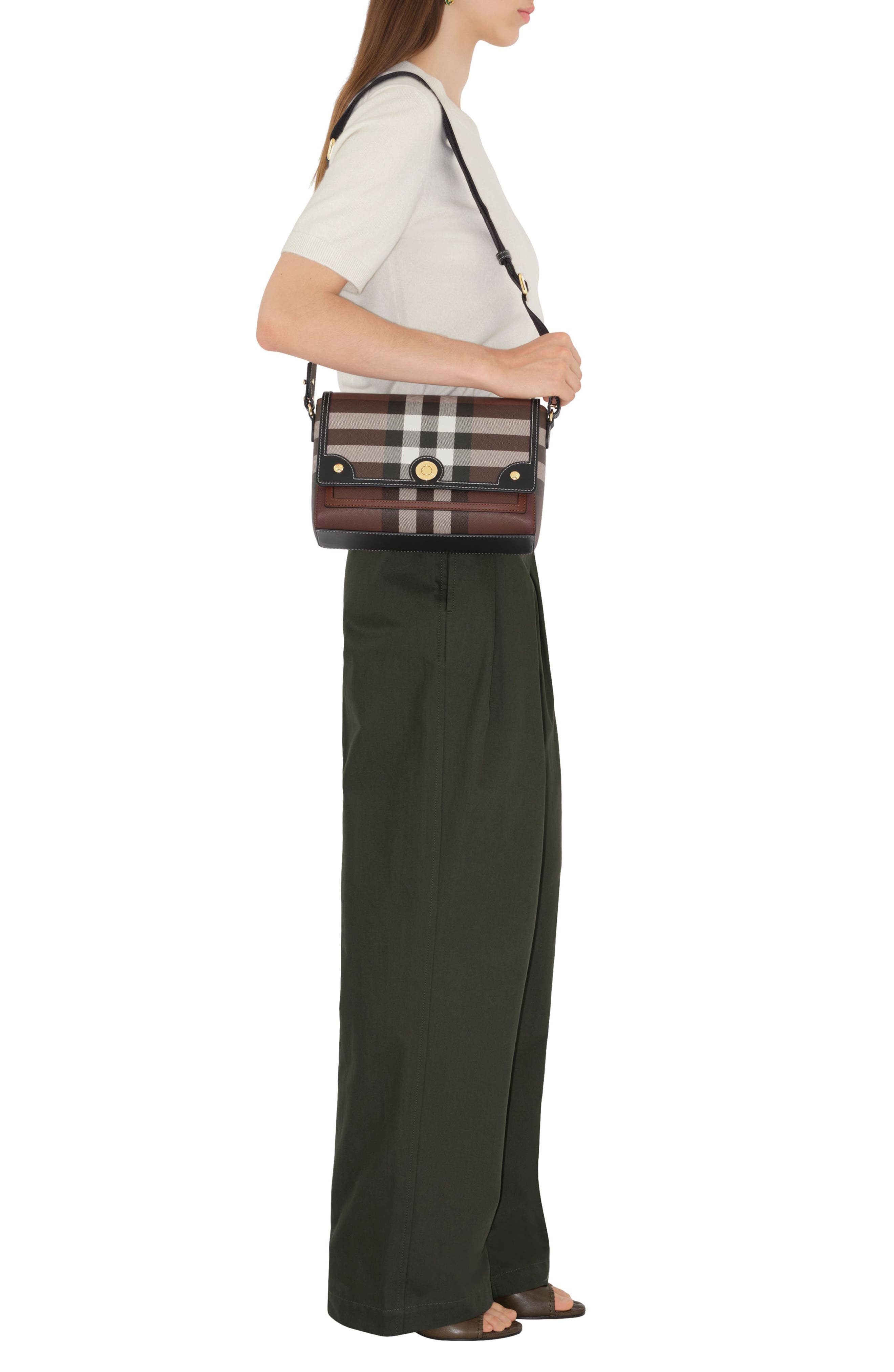 Burberry Small Note Check Crossbody Bag, Alternate, color, 