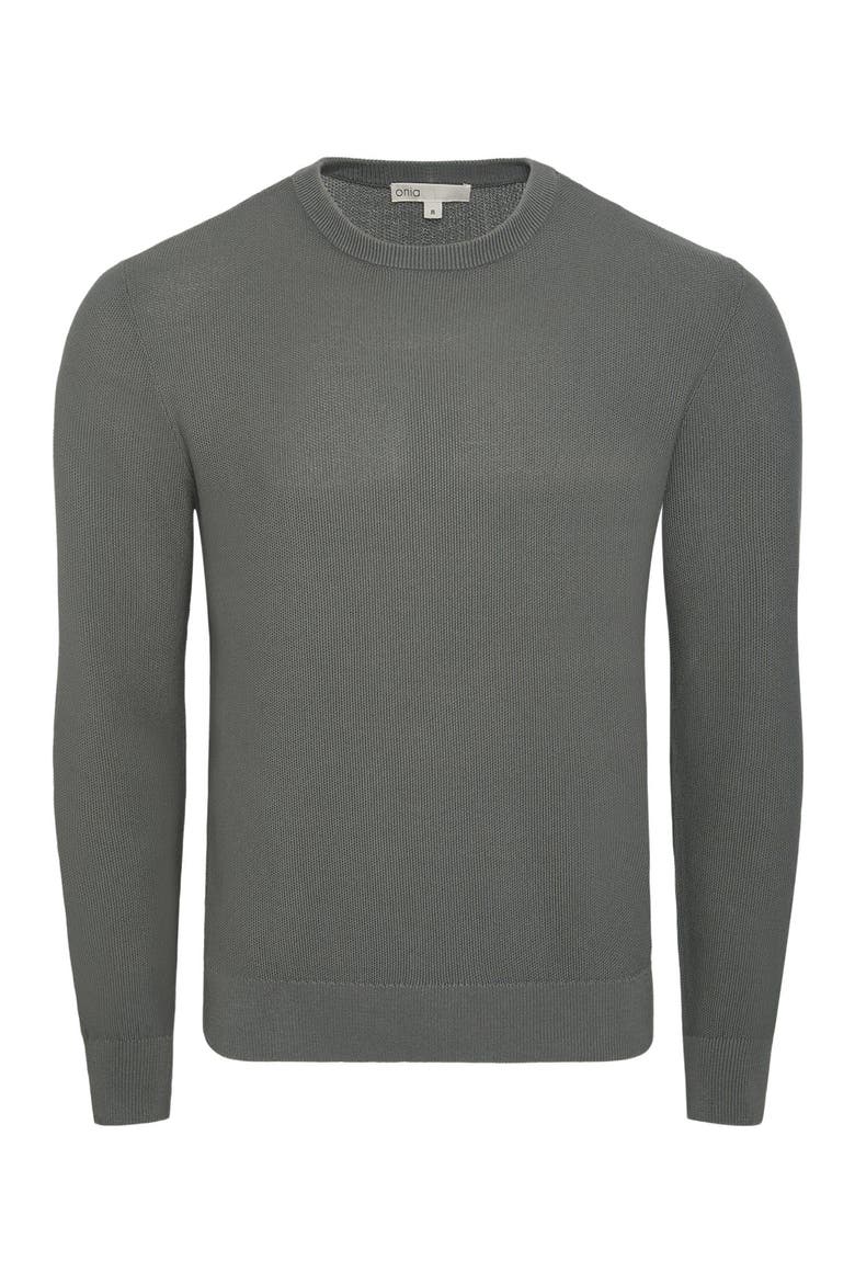 Pique Crewneck Sweater, Alternate, color, AGAVE