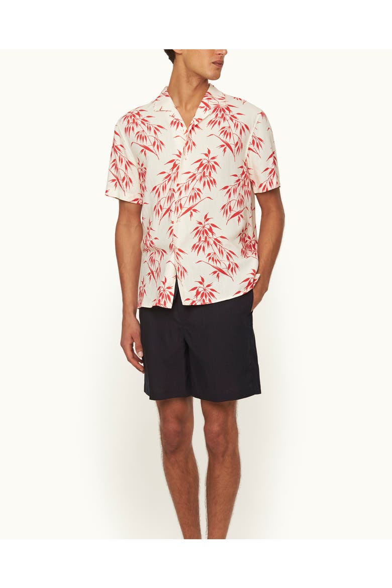 Hibbert Linen Shirt, Main, color, White Sand/Summer Red