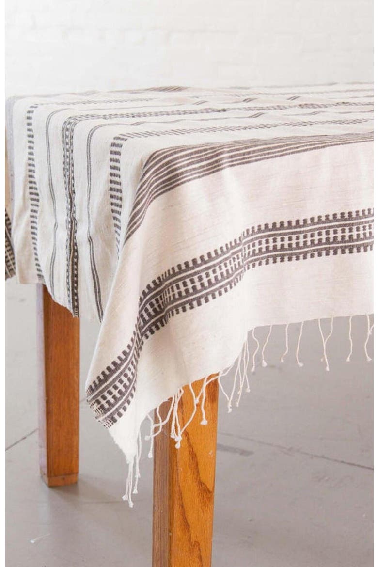 Aden Cotton Tablecloth, Alternate, color, Gray